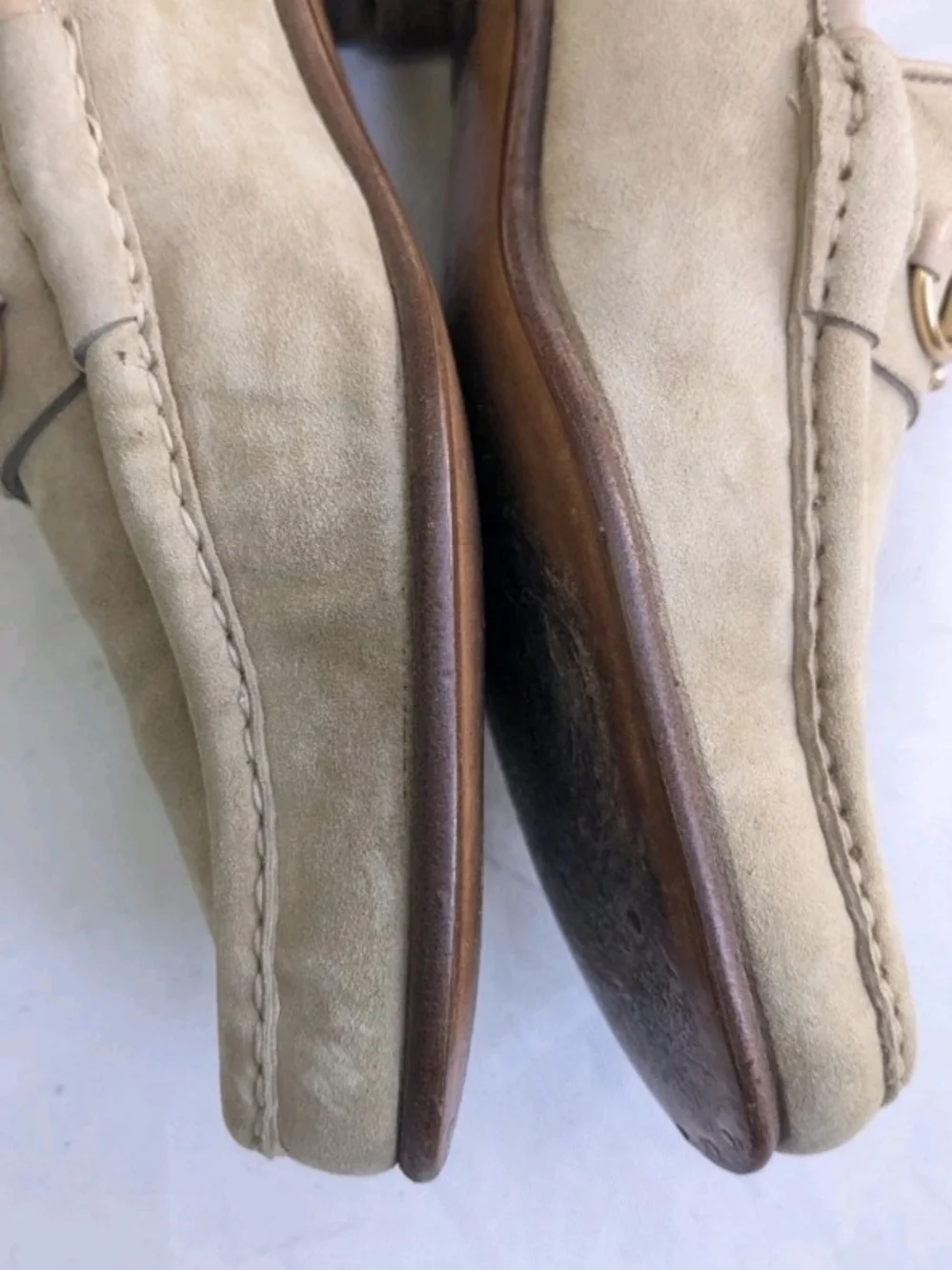 Gucci Beige Suede Horsebit Loafers Men US 9.5